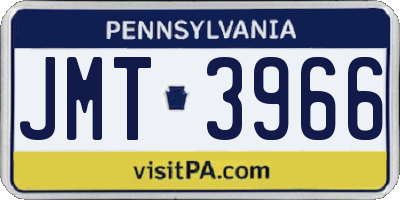 PA license plate JMT3966