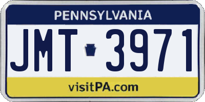 PA license plate JMT3971