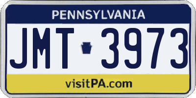 PA license plate JMT3973