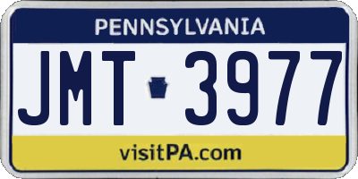 PA license plate JMT3977
