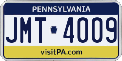 PA license plate JMT4009