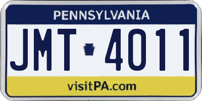 PA license plate JMT4011