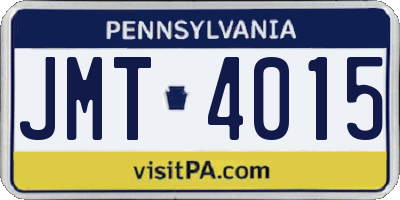 PA license plate JMT4015