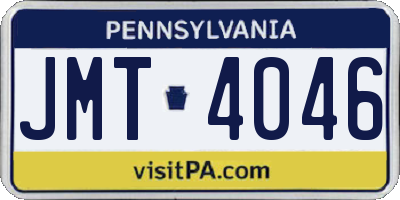 PA license plate JMT4046