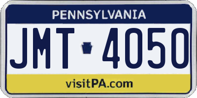 PA license plate JMT4050