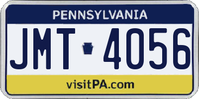 PA license plate JMT4056