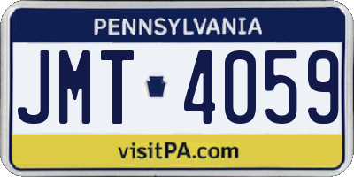 PA license plate JMT4059