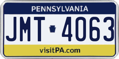 PA license plate JMT4063