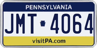 PA license plate JMT4064