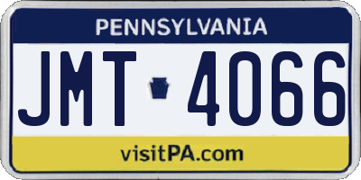 PA license plate JMT4066
