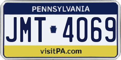 PA license plate JMT4069