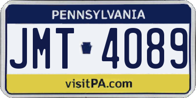 PA license plate JMT4089