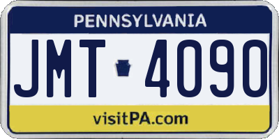 PA license plate JMT4090