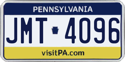 PA license plate JMT4096