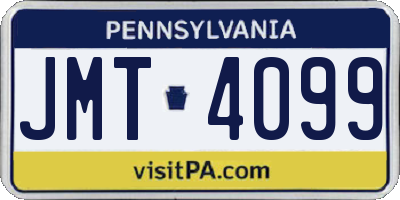 PA license plate JMT4099
