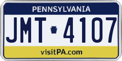 PA license plate JMT4107