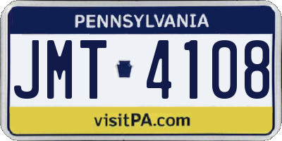 PA license plate JMT4108