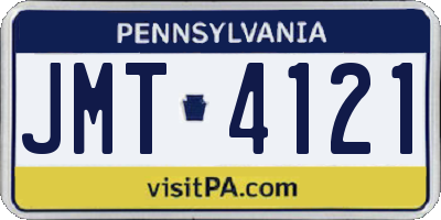 PA license plate JMT4121