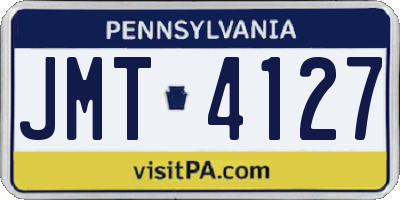 PA license plate JMT4127