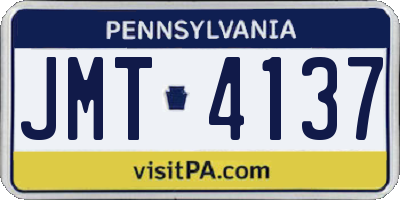 PA license plate JMT4137