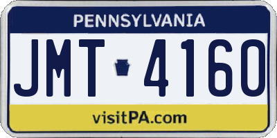 PA license plate JMT4160
