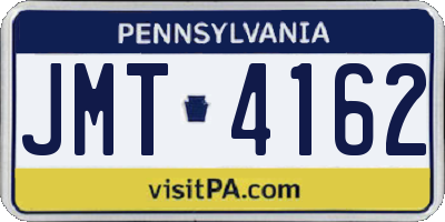 PA license plate JMT4162