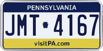 PA license plate JMT4167