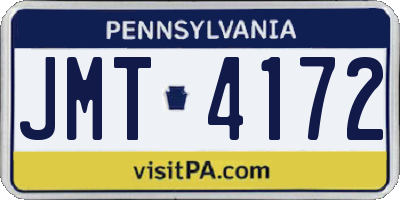 PA license plate JMT4172