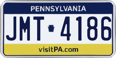 PA license plate JMT4186
