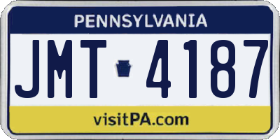 PA license plate JMT4187