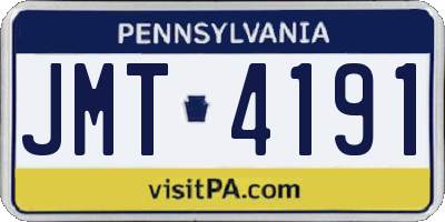 PA license plate JMT4191