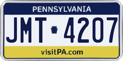 PA license plate JMT4207