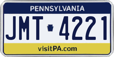 PA license plate JMT4221