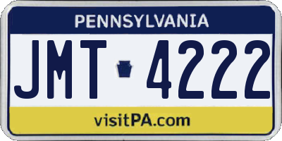 PA license plate JMT4222