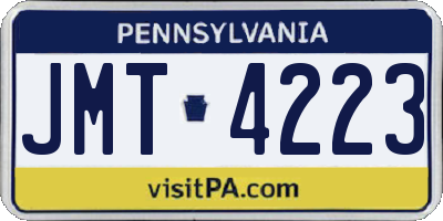 PA license plate JMT4223