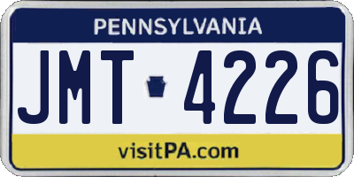 PA license plate JMT4226