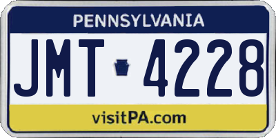 PA license plate JMT4228