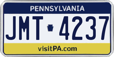PA license plate JMT4237