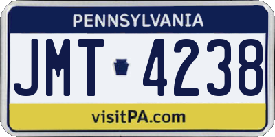 PA license plate JMT4238