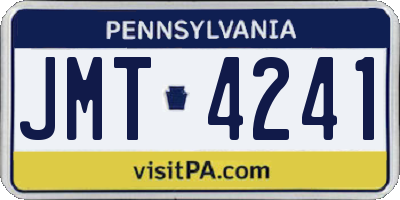 PA license plate JMT4241