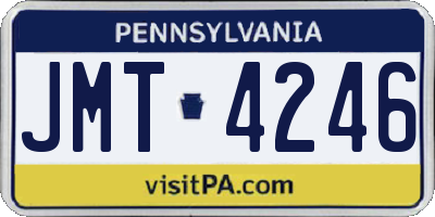 PA license plate JMT4246