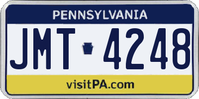 PA license plate JMT4248