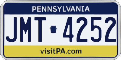 PA license plate JMT4252