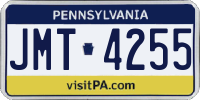 PA license plate JMT4255