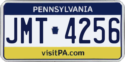 PA license plate JMT4256