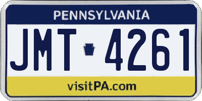 PA license plate JMT4261