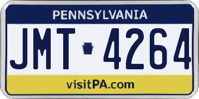 PA license plate JMT4264