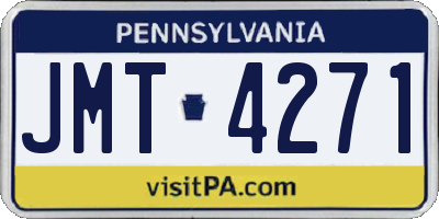 PA license plate JMT4271