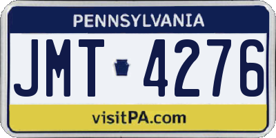 PA license plate JMT4276