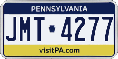 PA license plate JMT4277
